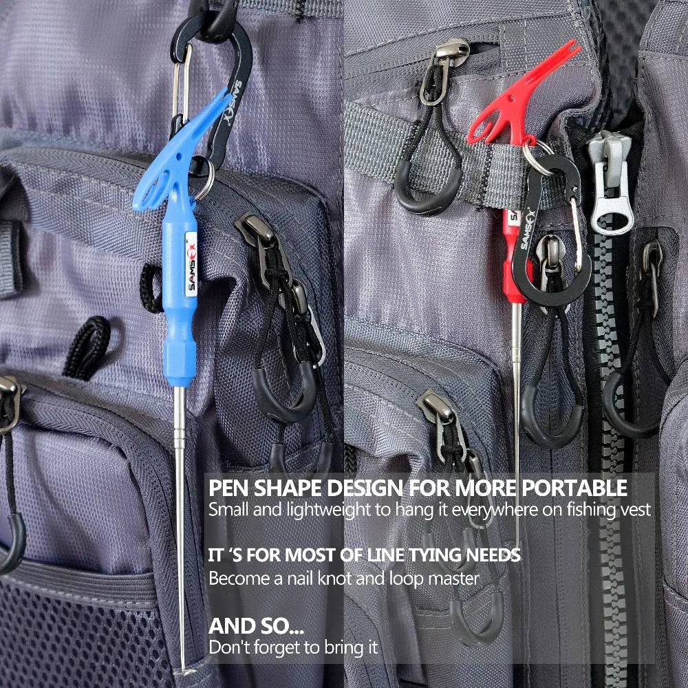 SAMSFX, инструмент для ловли нахлыстом, быстрое завязывание узлов, универсальные инструменты для завязывания ноготков, петля, ручка, инструмент для удаления крючков, аксессуары для нескольких снастей