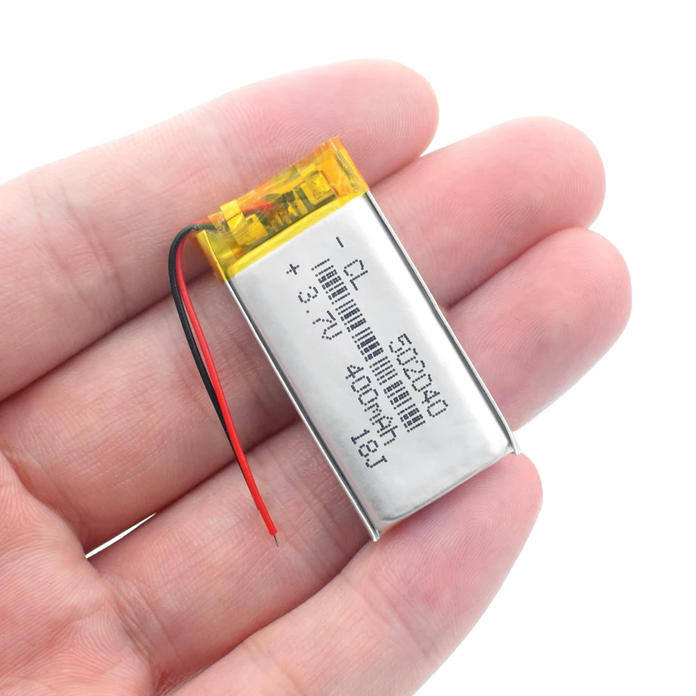 502040 Rechargeable Li-ion 3.7V lithium polymer batteries 400 mah With PCB For MP3 MP4 MP5 GPS PSP E-book Electric Toy LED Light