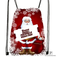 Custom Merry Christmas @09 Drawstring Backpack Bag Cute Daypack Kids Satchel (Black Back) 31x40cm#180531-03-25
