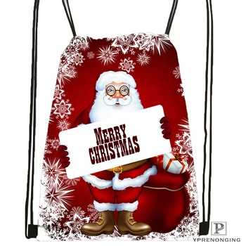 

Custom Merry Christmas @09 Drawstring Backpack Bag Cute Daypack Kids Satchel (Black Back) 31x40cm#180531-03-25