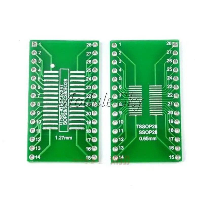 

5PCS SSOP28 SOP28 TSSOP28 to DIP28 Adapter Converter PCB Board 0.65/1.27mm