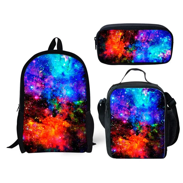 Jackhereook Стильные Детские Galaxy школьные ранцы для мальчиков и девочек Школьный рюкзак 3 шт./компл. детские рюкзаки с 3D принтом Mochila - Цвет: C0163CGK