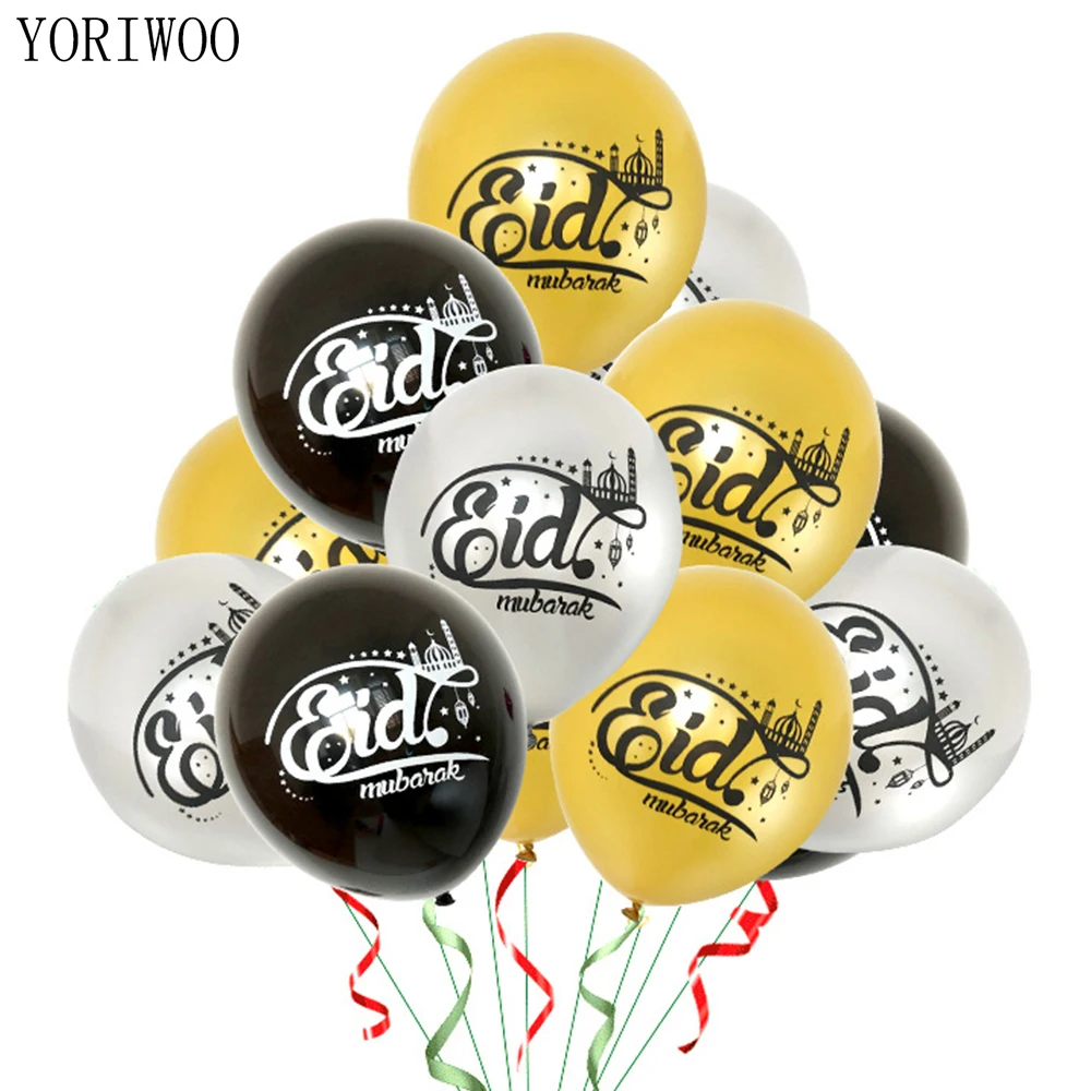 

YORIWOO 10pcs Happy Eid Mubarak Balloons Air Latex Balloon Ramadan Decoration Mubarak Islamic Muslim Kid Birthday Party Supplies