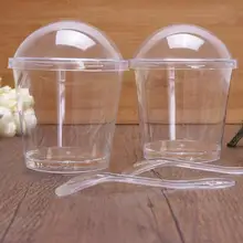 Прозрачные Формы для кексов с крышкой ложки Tiramisu мороженое чашка кекса Свадебные украшения на день рождения SN1550