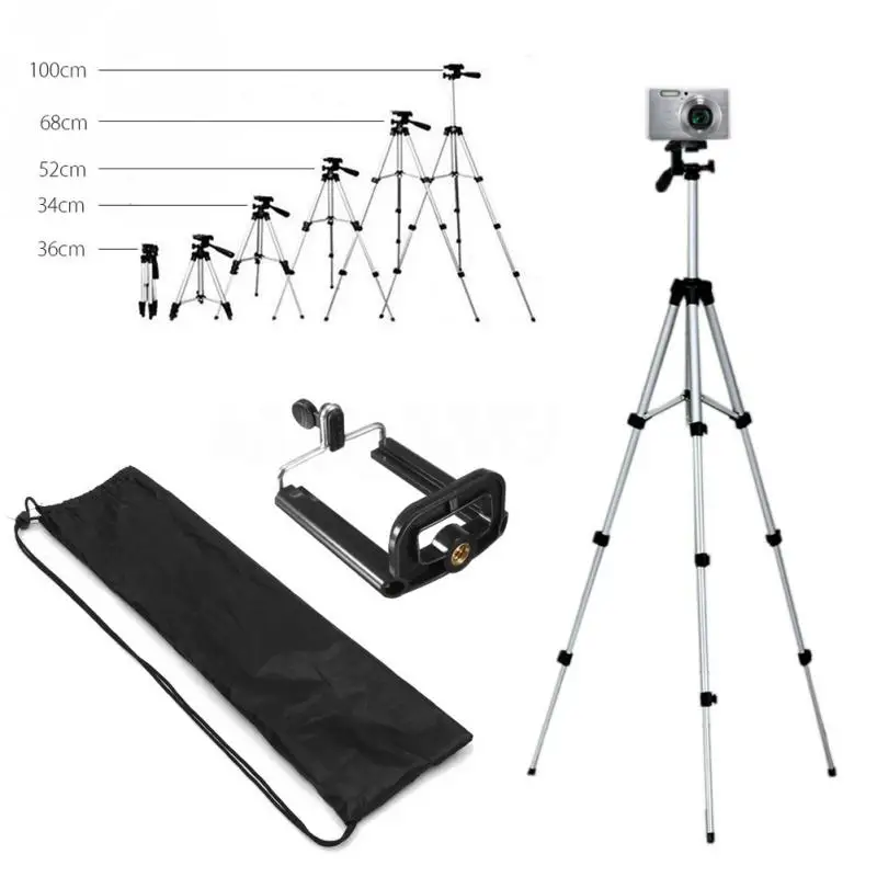  Tripod for phone 360 Horizontal Telescopic Camera Stand Ultra-portable Aluminun Adjustable Holder P