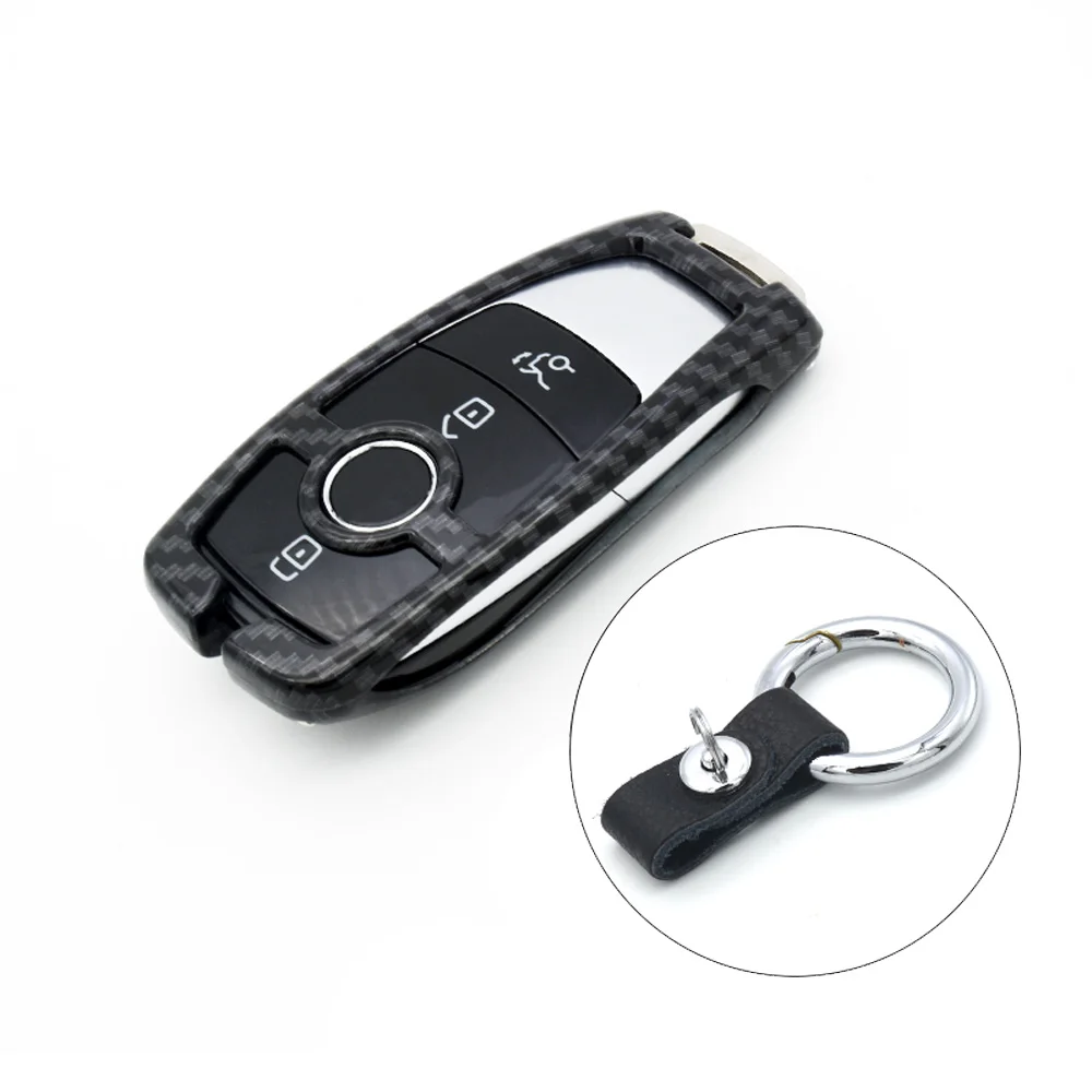 Чехол для ключей из цинкового сплава для Mercedes Benz E S Class W213 Smart Keyless, чехол для ключа, чехол для ключа, брелок для ключей, сумка - Название цвета: Черный