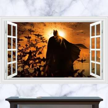 

Newest 3D Window Waterproof Wall/Floor BatMan Sticker Removable Room Decal Decor Mural B323