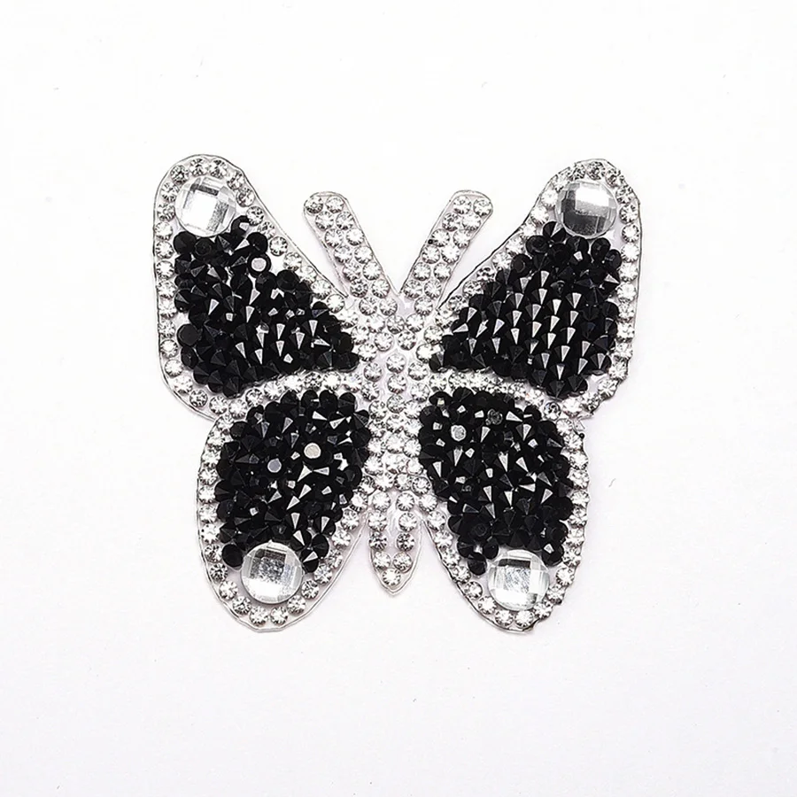 Colorful Butterfly Patches Rhinestone Heat Transfer Iron-On DIY Patches Appliques For Clothes Garment Bags 66cm-1 (4)