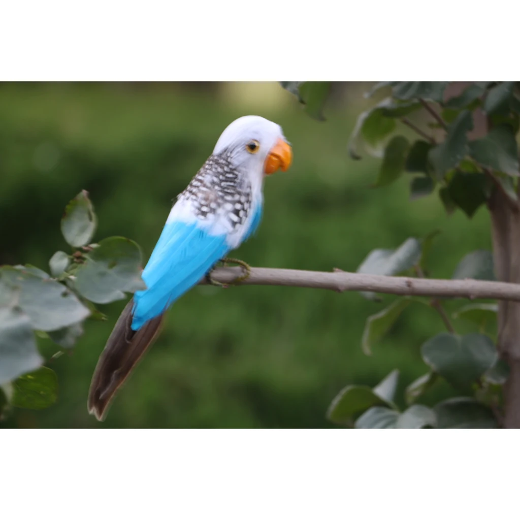 Artificial Xmas Colorful Feathered Birds Parrot, Magpie Tree Decorations Craft Ornaments PE Plastic+ Artificial Feather