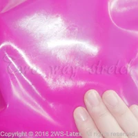 Сексуальный черный латекс с длинными рукавами резиновый коврик рубашка Gummi Униформа блейзер верхняя одежда плюс размер XXXL SY-043 - Цвет: sharp pink