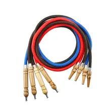 1 комплект из искусственной кожи шланг для кальяна с деревянной ручкой трубка-кальян шланг для кальяна водопровод Chicha Narghile шланг Аксессуары деревянная труба