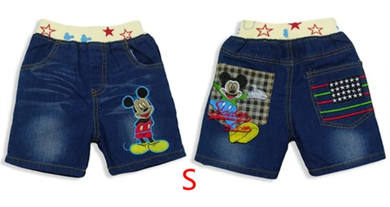 Новые летние детские шорты джинсы для маленьких мальчиков и девочек детские брюки с рисунком, Короткие штаны розничная, для детей возрастом от 2 до 6 лет