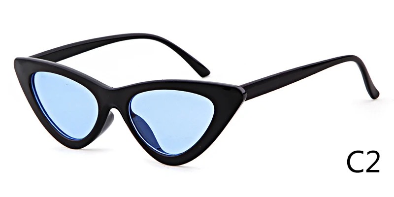 WHO милашка Винтажные Солнцезащитные очки кошачий глаз женские брендовые дизайнерские высококачественные ретро модные Зеркальные Солнцезащитные очки женские Оттенки UV400 - Цвет линз: C2 BLACK BLUE