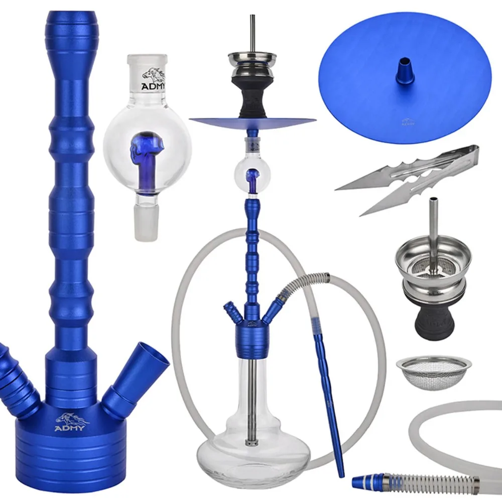 

Glass Shisha Hookah Complete Set with Hose Tube Bowl Charcoal Holder Heat Keeper Kettle Tobacco For Hookah Accessories