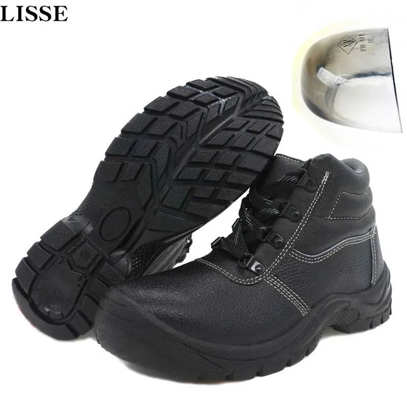 

2018 new Men Steel Toe Cap work Safety Shoes Outdoor Ankle Boots Fashion Puncture Proof Footwear lisse