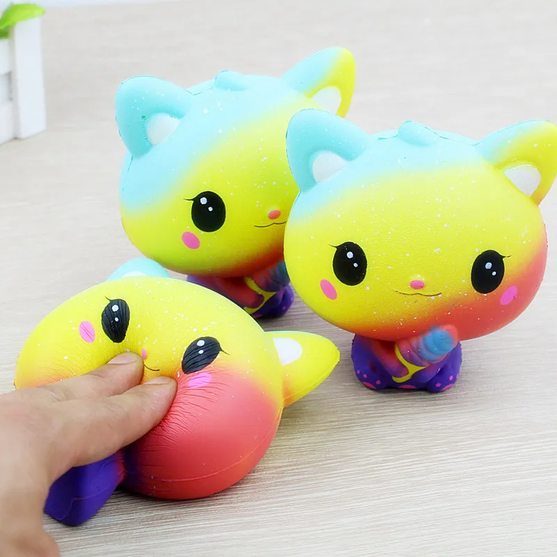 Новый милый Радужный кот держать мороженое мультфильм мягкими замедлить рост 11