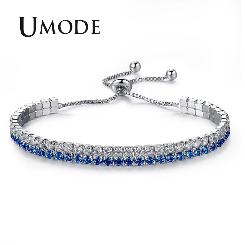 UMODE Новые разноцветные модные циркониевые браслеты с кристаллами для женщин
