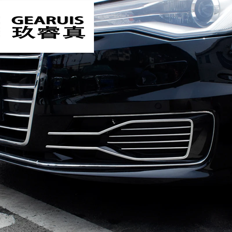 

Car Front fog lamp Light decoration trim cover Stainless steel stickers accessory suitable for Audi A6 C7 2016-2017 Car Styling