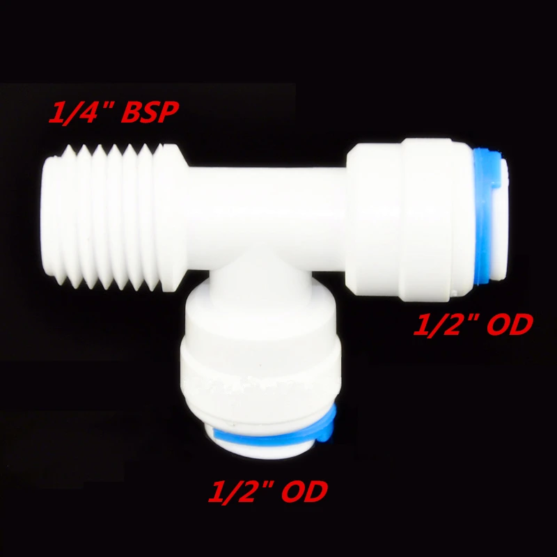 

Two 1/4" Blind Nut with 1/4" tube OD Hose Type T qucik connection RO Water Connector Fittings joint Reverse Osmosis System