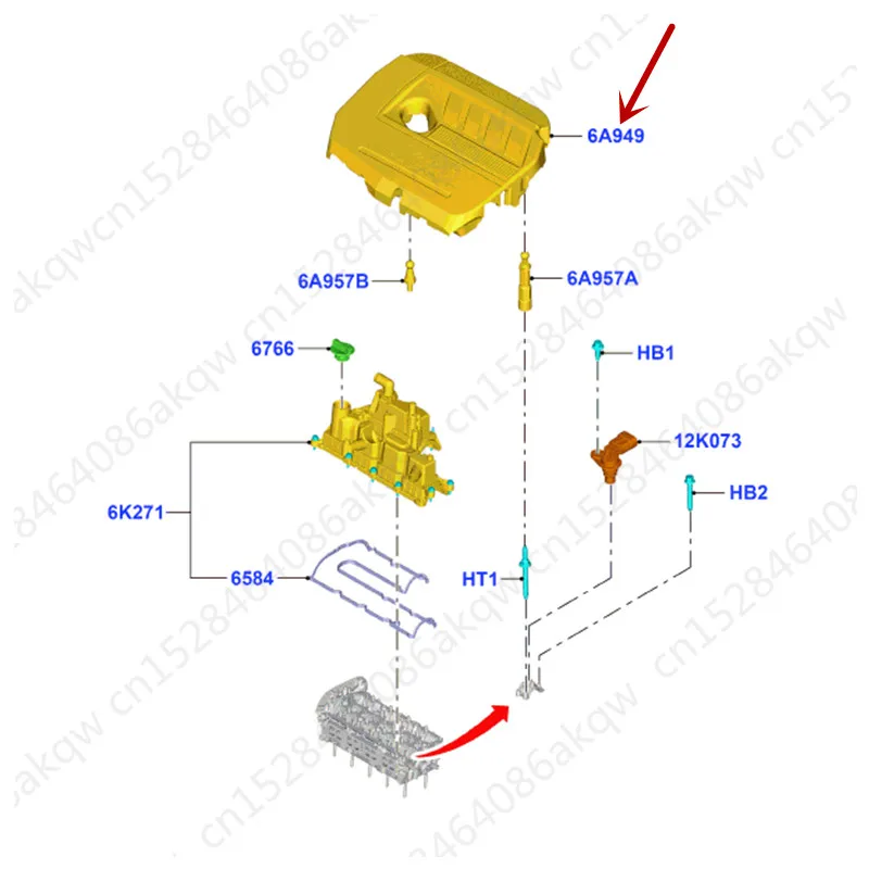 Крышка двигателя подходит для 2012Fo rdF ocu sMo nd eo1.5T Защитная крышка звукоизолированная и пылезащитная верхняя крышка двигателя Пылезащитная крышка