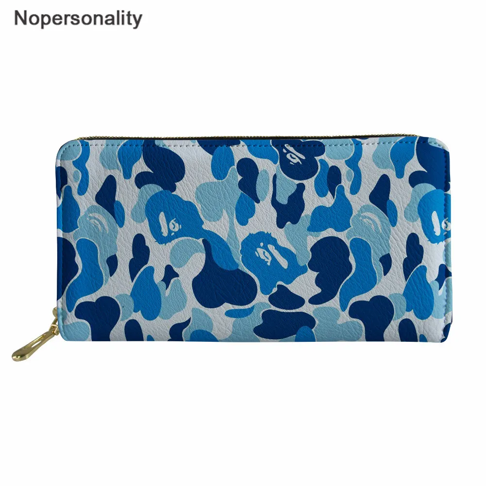 Nopersonality Ladies Blue Butterfly Wallets and Purses with Card Holders Zipped Bags