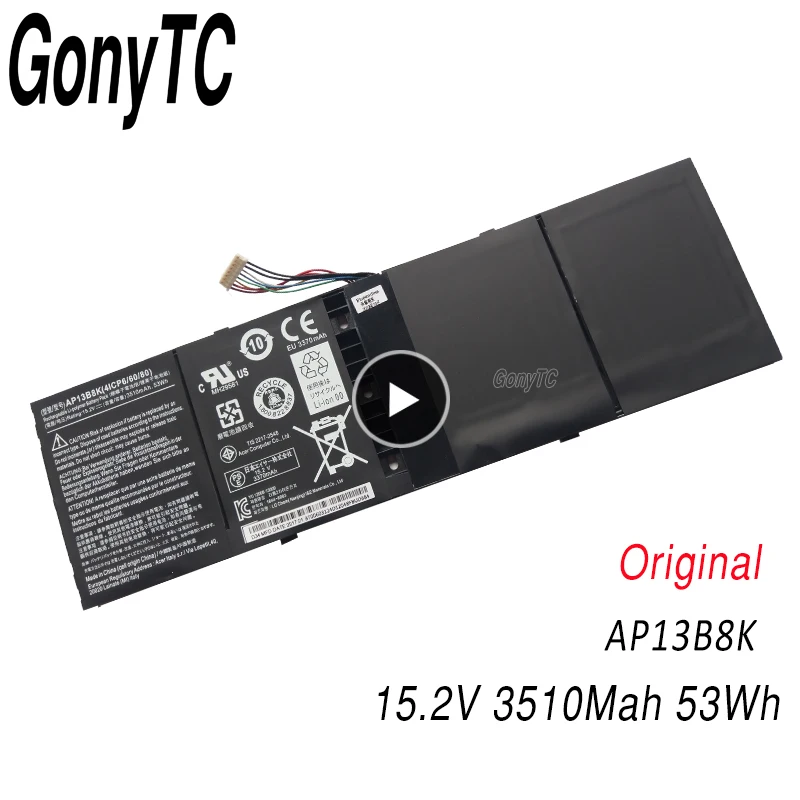 Дешево Оригинальный Для acer AP13B8K ноутбук Батарея для Aspire V5 R7 V5 572G V5 573G V5 472G V5 473G V5 552G M5 583P V5 572P R7 571 AP13B3K