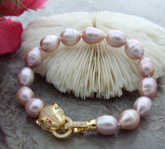 

hot sell13-11MM PURPLE SOUTH SEA PEARL BRACELET 7.5-8 inch r -Bridal jewelry free shipping
