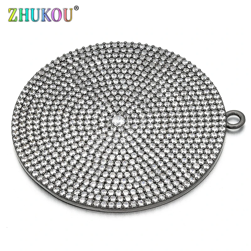 Круглые Подвески из латуни с фианитом 43 мм изготовление ювелирных изделий своими