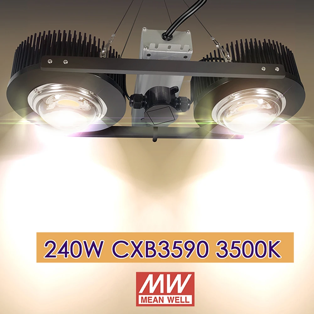240 Вт led grow light CXB3590 3500K Veg/Bloom полный спектр без вентилятора шумных холодных кованых