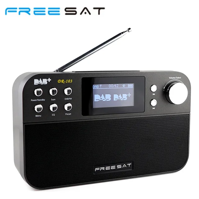 Free sat DR 103 Portable Digital Radio Receiver 2.4 inch TFT LCD Black