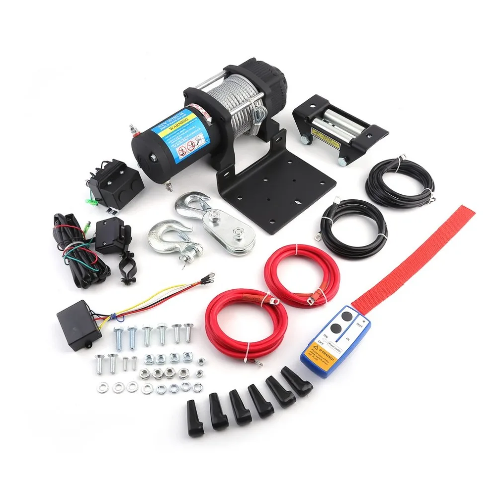 

Load Capacity Up To 3500lb Practical Electric Winch With Remote Control Car Auto Lift Winch For Boats ATV Offroad Accessories