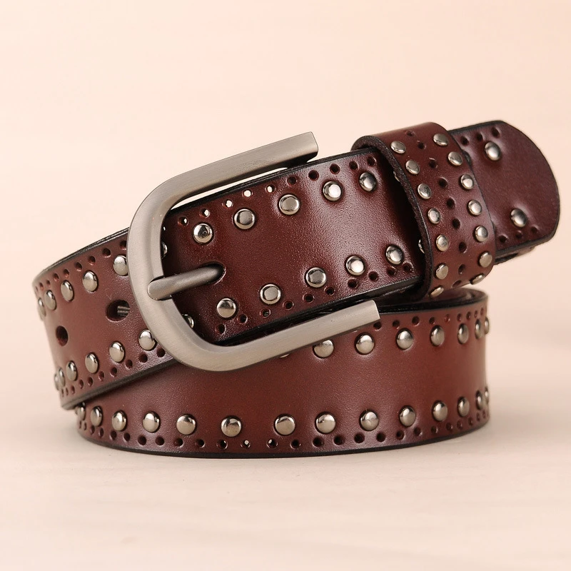 Rivet Vintage Luxury Belts For Women Punk Rock Waist Belt 