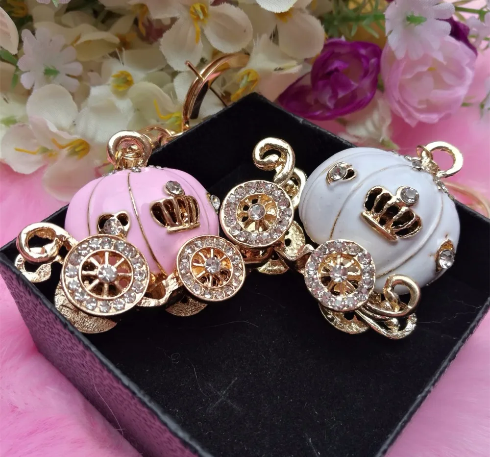 

4pcs/lot Rhinestones paint scent pumpkin carriage Cell Phone DIY Decoration and keychain charms