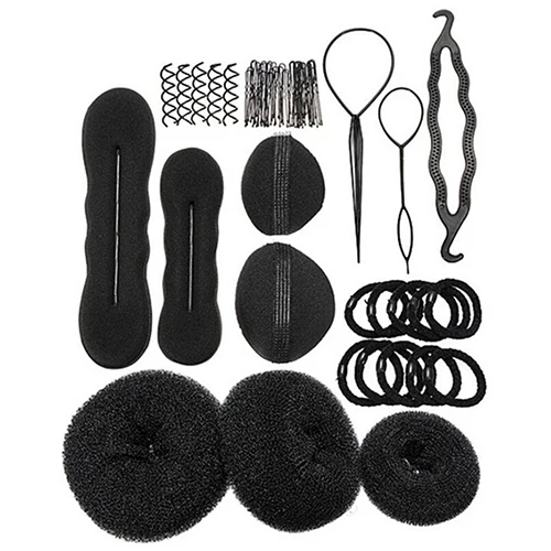 

Lady's Styling Base Accessory Maker Pads Hairpins Clip Insert Tool Hair Bun Set Make Up