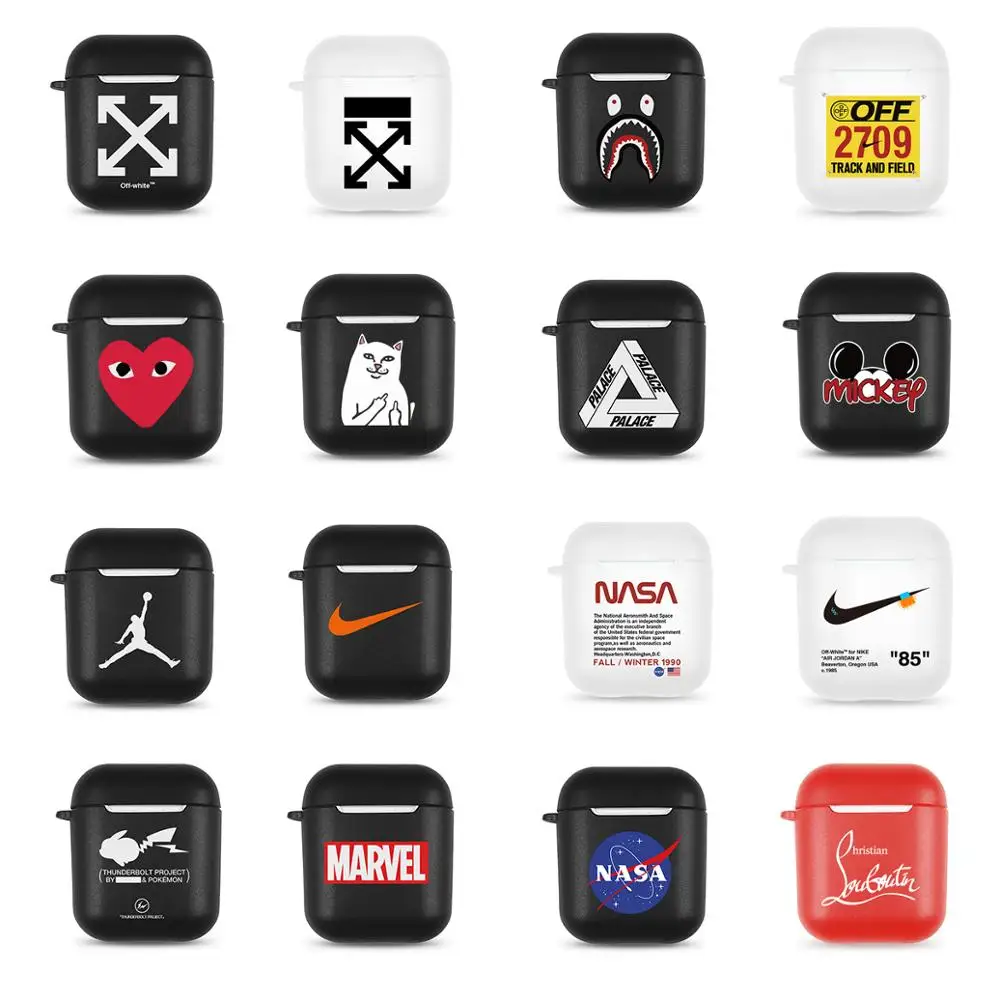 Kaws OW off BB sport brand jordon Soft Case for AirPods Wireless Earphone Charging Box Cover Bag for Apple AirPods 2 Protective