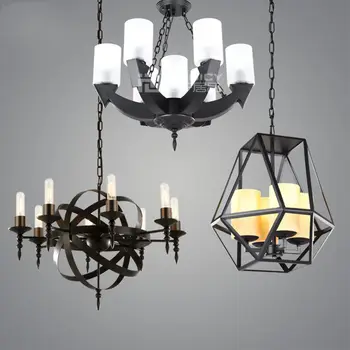 

Industrial Nordic Vintage E27 LED Metal Chandelier for Reading Room Bedroom Bar Cafe Corridor Hall Hotel Store Restaurant Decor