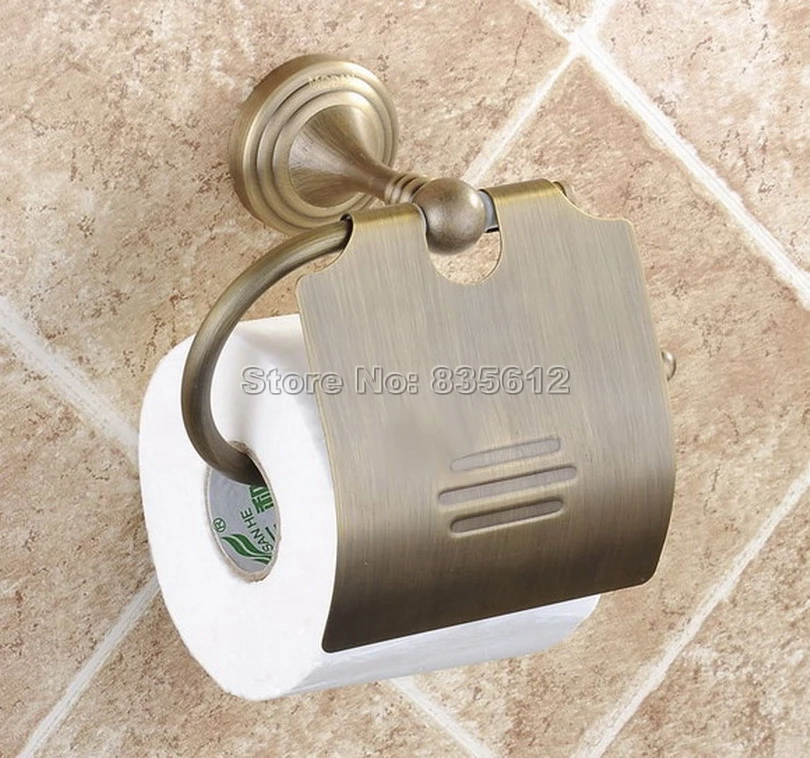 

Antique Brass Wall Mounted Bathroom Toilet Paper Roll Holder Wba029