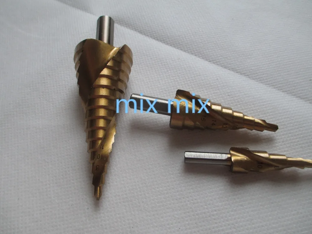 

Fixmee 3 HSS Sprial Grooved Steel Step Drill Cone Cutters Hole Cut Tool Set 4-12/20/32