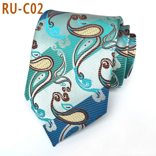 RU-C02 67 цветов, шелковый галстук для мужчин, жаккардовый, 8 см, Модный Цветочный галстук, деловой галстук для свадебной вечеринки, галстук, подарок для Него - Цвет: RU-C02