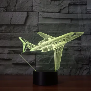 

USB Creative Airplane Night Light Lighting Change LED Table Desk Lamp ABS Material USB Touch Aircraft Sleep Light Christmas Gift