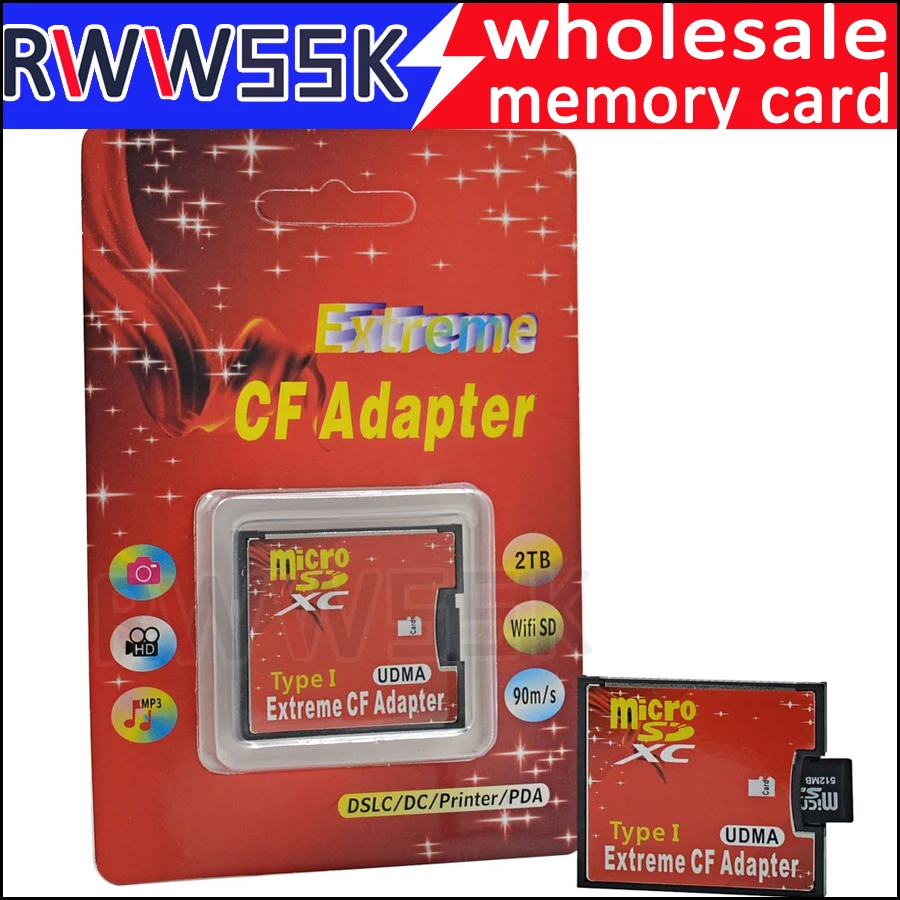 Original Retail Package Micro Sd Sdhc Sdxc Tf To Cf Adapter Microsd To Compact Flash Type I