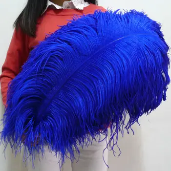 

100 PCS "thick stem" male ostrich feathers Blue 60-65 cm/24-26 inches Wedding Birthday Christmas Decorations