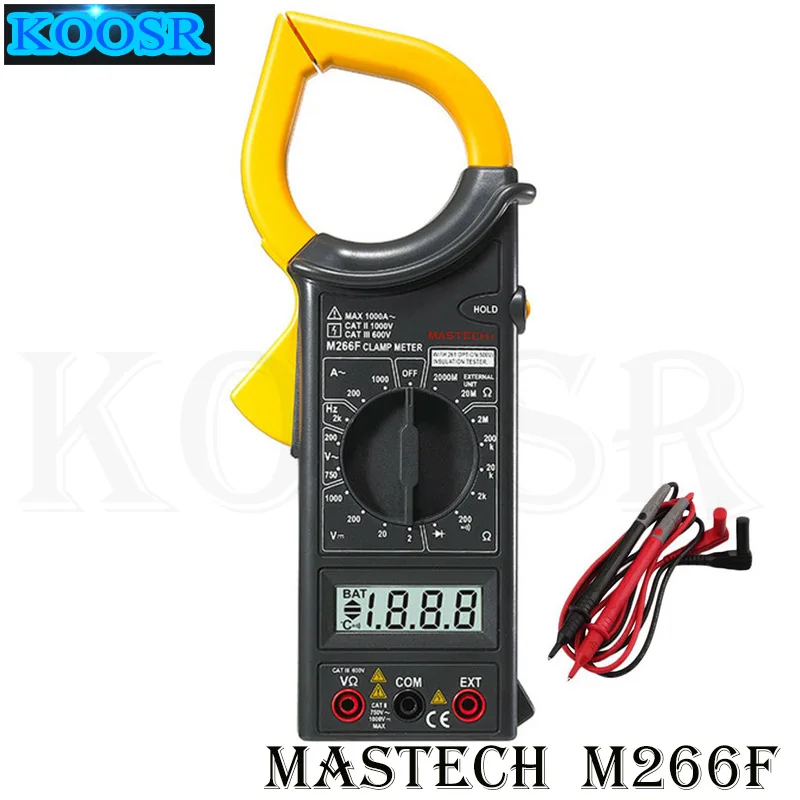 MASTECH M266F цифровой клещи 3 1/2 цифровой ЖК-дисплей AC DC Напряжение Ток частота сопротивление диод тестер