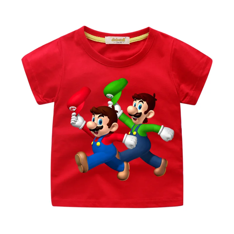 Детские футболки с 3D принтом Марио Луиджи, костюм летние футболки для мальчиков и девочек, верхняя одежда детская хлопковая одежда Детские повседневные футболки WJ160