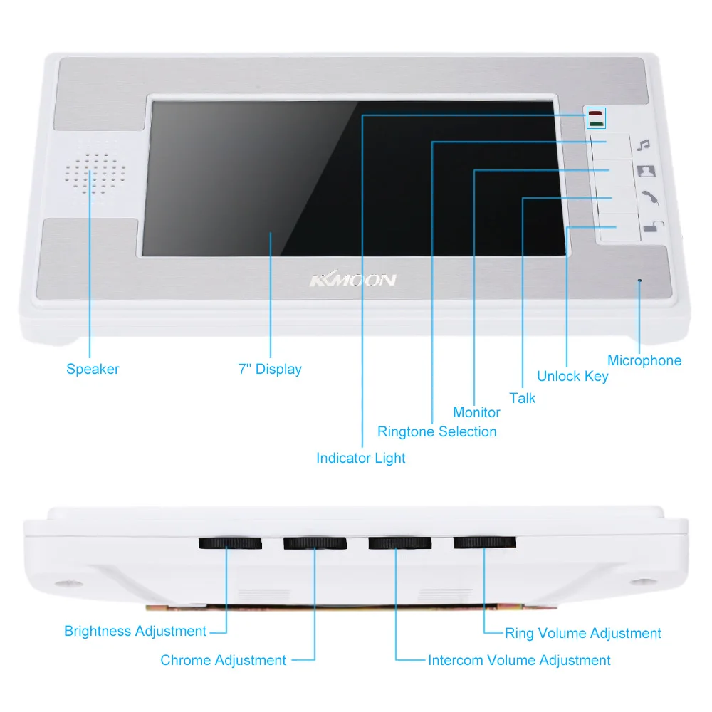 KKmoon " TFT цветной видеодомофон домофон дверной звонок домашняя система безопасности комплект ИК Проводной ночной визуальный громкоговоритель домофон