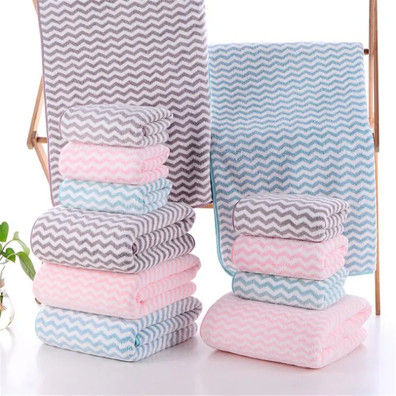 

35*75/70*140cm Bath Face Towel Sets Quick-Dry Water absorption Women Fashion Girl Wash Hair Necessity Daily Using Home Towels
