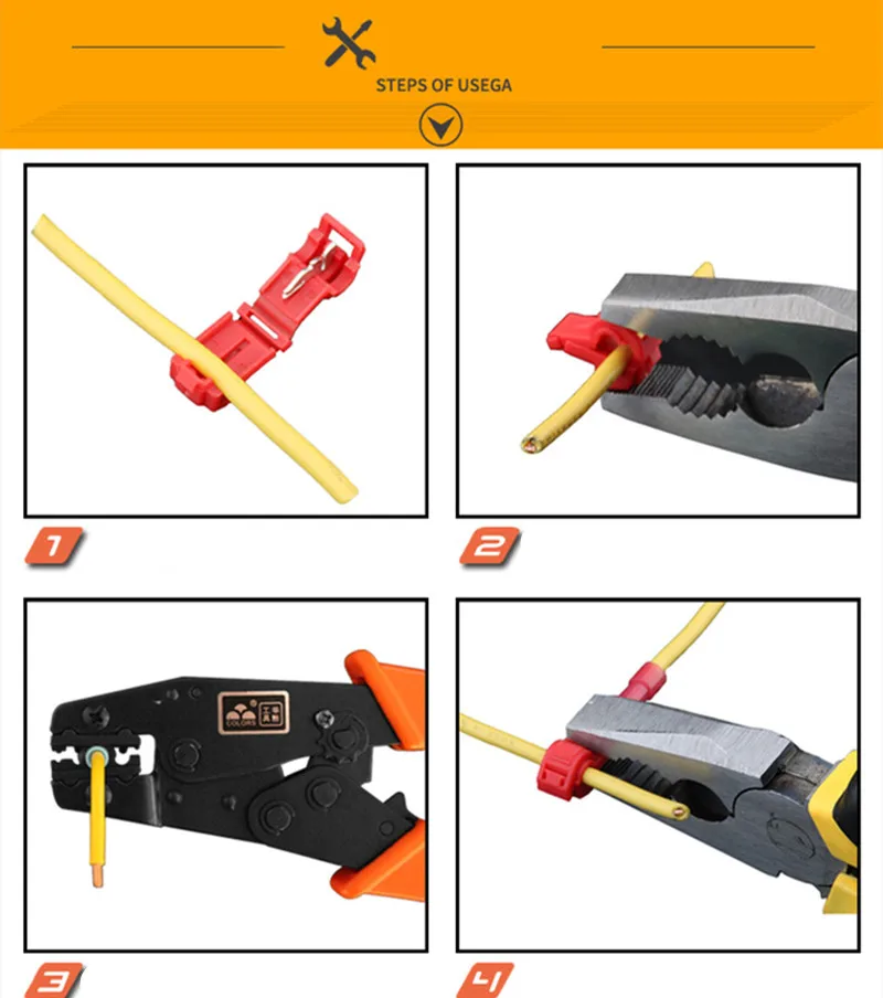 120 шт Т-образные электрические соединители для быстрого соединения проводов и изолированные мужские быстроразъемные клеммы(желтый, красный, синий