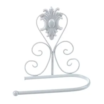 

1 Piece European Style Iron Toilet Roll Paper Holder Wall Mount Rack White 21 x 10 x 18 cm Simple Rolling Paper Holder Bath Home