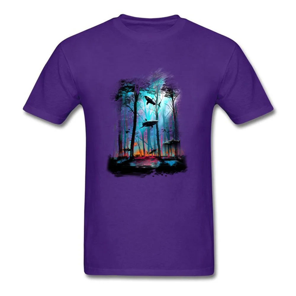 Shark Forest Men Brand Crazy Tops Tees Round Neck ostern Day All Cotton T-Shirt Geek Short Sleeve Tee-Shirts Drop Shipping Shark Forest purple