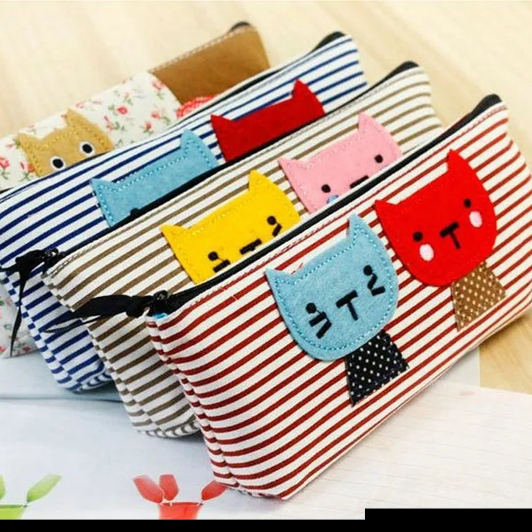 Fresh-Style-boy-girl-cotton-lovely-kawaii-Pencil-Case-Stationery-Storage-Organizer-Bag-School-Office-Supply